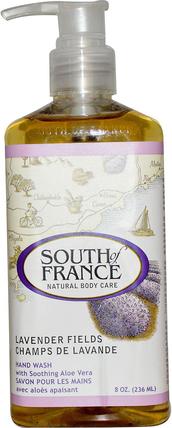 Lavender Fields, Hand Wash with Soothing Aloe Vera, 8 oz (236 ml) by South of France, 洗澡，美容，肥皂 HK 香港