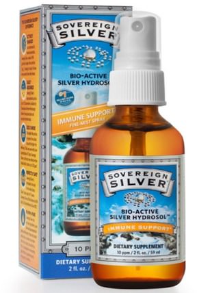 Bio-Active Silver Hydrosol, Immune Support, Fine-Mist Spray, 10 ppm, 2 fl oz (59 mL) by Sovereign Silver, 補品，礦物質，膠體銀 HK 香港
