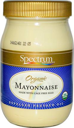 Organic Mayonnaise, 16 fl oz (473 ml) by Spectrum Naturals, 食物，調味品，蛋黃醬，調味品和調味品 HK 香港