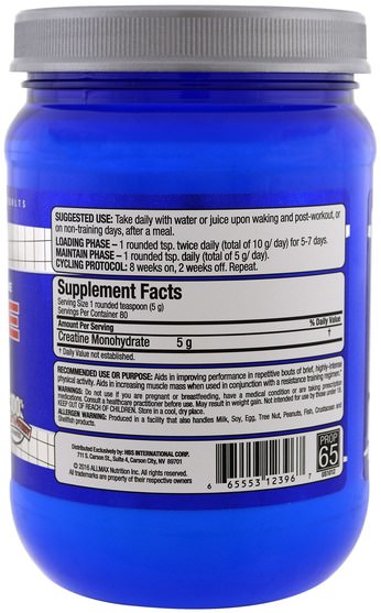 運動，肌酸粉 - ALLMAX Nutrition, 100% Pure Micronized Creatine, 14.1 oz (400 g)