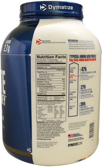 運動，肌肉 - Dymatize Nutrition, Elite 100% Whey Protein Powder, Cookies & Cream, 5 lbs (2.3 kg)