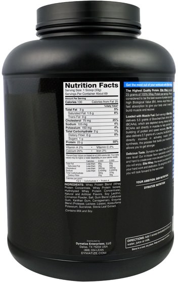 運動，肌肉 - Dymatize Nutrition, Elite 100% Whey Protein Powder, Snickerdoodle, 5 lbs (2.27 oz)