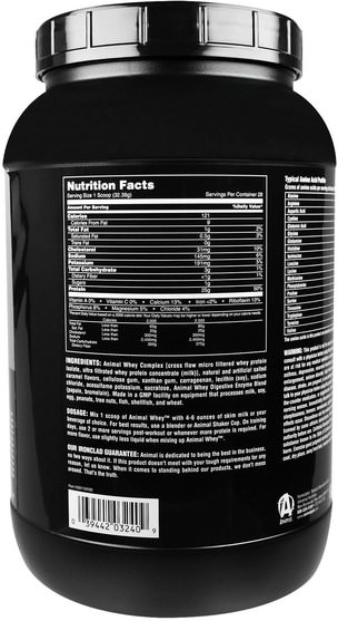 運動，肌肉 - Universal Nutrition, Animal Whey, Muscle Food, Salted Caramel, 2 lbs (907 g)