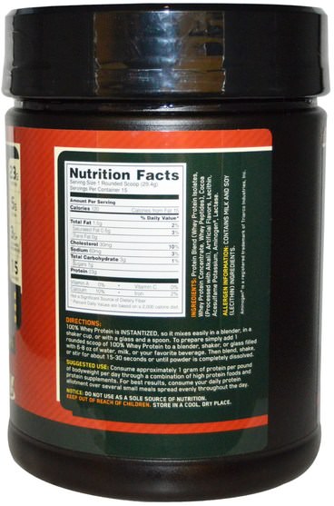 體育 - Optimum Nutrition, 100% Whey Protein, Double Rich Chocolate, 1 lb (454 g)