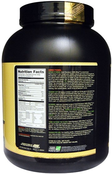 體育 - Optimum Nutrition, Gold Standard, 100% Whey, Natural, Vanilla, 4.8 lbs (2.18 kg)