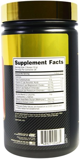 體育 - Optimum Nutrition, Gold Standard, BCAA Train + Recover, Fruit Punch, 9.9 oz (280 g)