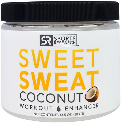 Sweet Sweat Workout Enhancer, Coconut, 13.5 oz (383 g) by Sports Research, 運動，鍛煉，甜蜜的汗水 HK 香港
