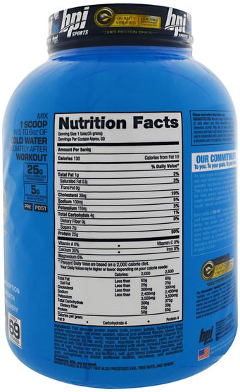 運動，運動，蛋白質，運動蛋白質 - BPI Sports, ISO HD, 100% Whey Protein Isolate & Hydrolysate, Cookies and Cream, 5.3 lbs (2398 g)