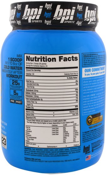 運動，運動，蛋白質，運動蛋白質 - BPI Sports, ISO HD, 100% Whey Protein Isolate & Hydrolysate, Peanut Butter Candy Bar, 1.8 lbs (816 g)
