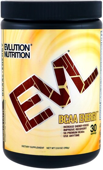運動，補品，bcaa（支鏈氨基酸） - EVLution Nutrition, BCAA Energy, Vanilla Latte, 13.8 oz (390 g)