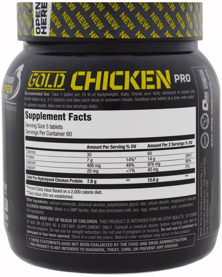 運動，補品，蛋白質 - Olimp, Gold Chicken Pro, 300 Tablets