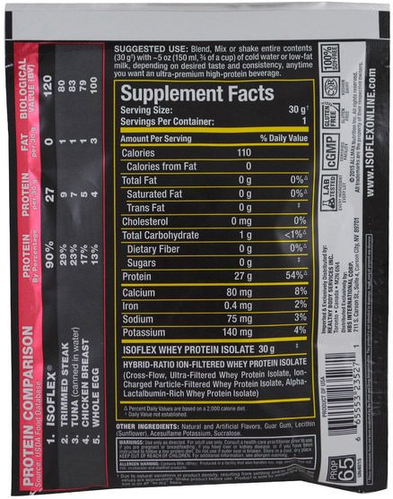 運動，補品，乳清蛋白 - ALLMAX Nutrition, Isoflex, 100% Ultra-Pure Whey Protein Isolate, Vanilla, 1 Sample Serving, 1.06 oz (30 g)