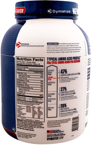 運動，補品，乳清蛋白 - Dymatize Nutrition, ISO 100 Hydrolyzed, 100% Whey Protein Isolate, Chocolate Peanut Butter, 3 lb (1.4 kg)