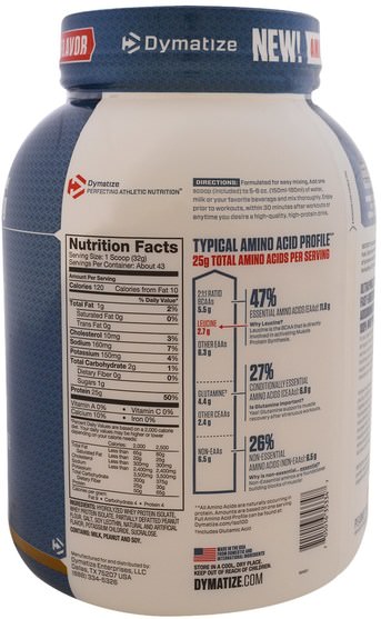 運動，補品，乳清蛋白 - Dymatize Nutrition, ISO 100 Hydrolyzed, 100% Whey Protein Isolate, Peanut Butter, 48 oz (1.4 kg)