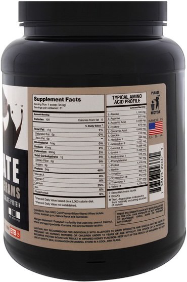 運動，補品，乳清蛋白 - Eat the Bear, Bare Isolate, Whey Pure Protein Isolate, Chocolate, 2 lbs (908 g)
