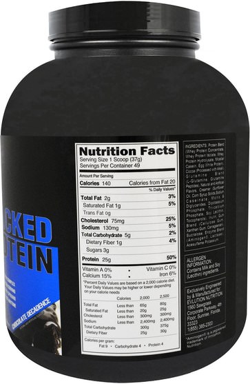 運動，補品，乳清蛋白 - EVLution Nutrition, Stacked Protein, Chocolate Decadence, 4 lb (1.813 g)