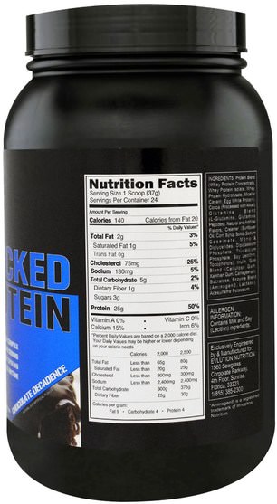 運動，補品，乳清蛋白 - EVLution Nutrition, Stacked Protein Drink Mix, Chocolate Decadence, 2 lb (888 g)