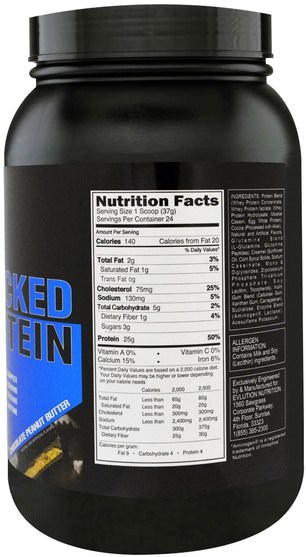 運動，補品，乳清蛋白 - EVLution Nutrition, Stacked Protein Drink Mix, Chocolate Peanut Butter, 2 lb (888 g)