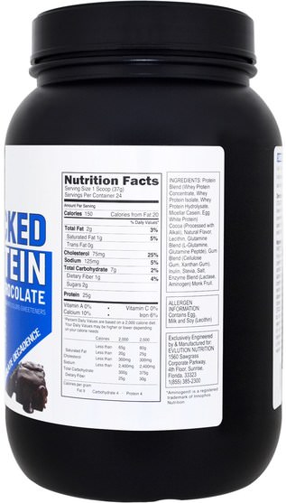 運動，補品，乳清蛋白 - EVLution Nutrition, Stacked Protein Natural Vanilla, 2 lbs (909 g)