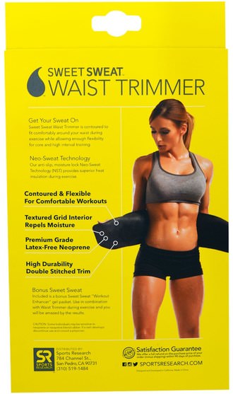 運動，甜蜜的汗水 - Sports Research, Sweet Sweat Waist Trimmer Belt, One Size fits Most, 1 Belt