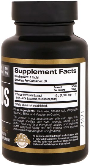 運動，tri藜 - California Gold Nutrition, CGN, Sport, Tribulus, 1.000 mg, 60 Tablets