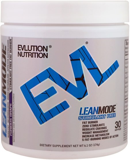 運動，減肥，飲食，脂肪燃燒器 - EVLution Nutrition, LeanMode, Furious Grape, 6.1 oz (174 g)