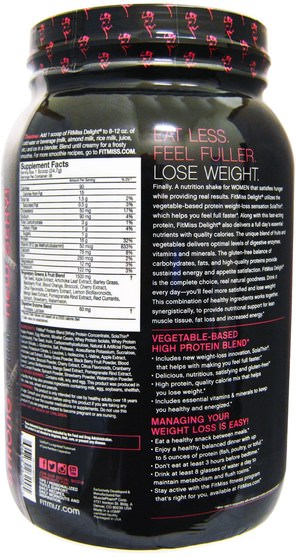 運動，女子運動產品 - FitMiss, Delight, Womens Complete Protein Shake, Vanilla Chai, 2 lbs (907 g)