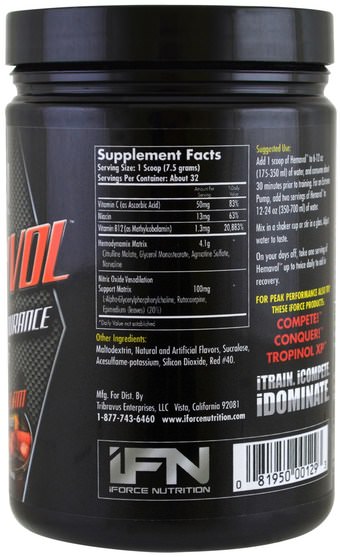 運動，鍛煉 - iForce Nutrition, Xtreme Series, Hemavol Powder, Fruit Punch Slam, 8.5 oz (240 g)