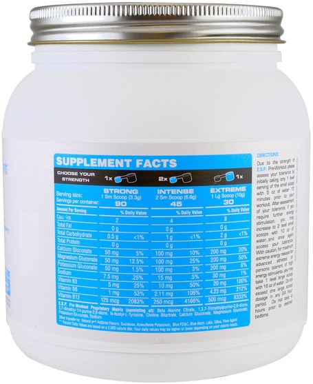運動，鍛煉 - Metabolic Nutrition, E.S.P Pre-Workout, Blue Raspberry, 300 g