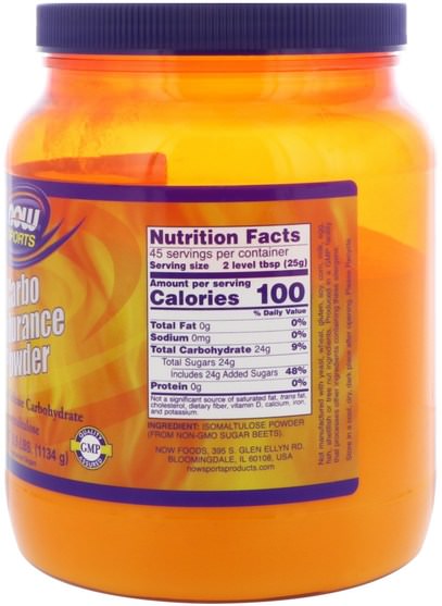 運動，鍛煉，肌肉 - Now Foods, Carbo Endurance Powder, 2.5 lbs (1134 g)