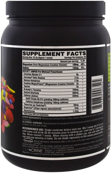 運動，鍛煉 - Nutrex Research Labs, Outlift Amped, Pre-Workout Powerhouse, Fruit Candy, 15.7 oz (444 g)