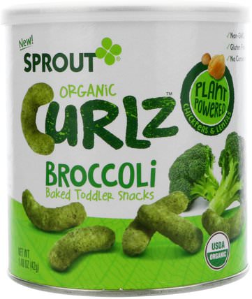 Broccoli, 1.48 oz (42 g) by Sprout Organic Curlz, 兒童健康，嬰兒餵養 HK 香港