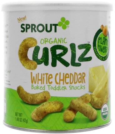 White Cheddar, 1.48 oz (42 g) by Sprout Organic Curlz, 兒童健康，嬰兒餵養 HK 香港