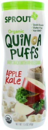 Apple Kale, 1.5 oz (43 g) by Sprout Organic Quinoa Puffs, 兒童健康，嬰兒餵養 HK 香港