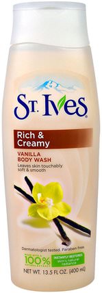 Rich & Creamy, Vanilla Body Wash, 13.5 fl oz (400 ml) by St. Ives, 洗澡，美容，沐浴露 HK 香港