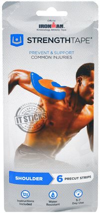 Kinesiology Tape Kit, Shoulder, 6 Precut Strips by Strengthtape, 運動，回家 HK 香港