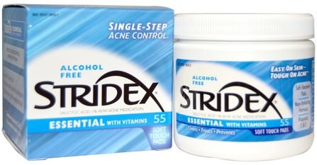 Single-Step Acne Control, Alcohol Free, 55 Soft Touch Pads, 4.21 In Each by Stridex, 美容，水楊酸，痤瘡外用產品 HK 香港