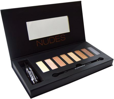 Nudes Eyeshadow Palette with Eye & Lip Primer, 0.32 oz (9.6 g) by Studio Makeup, 沐浴，美容，化妝，眼影，修飾棒遮瑕膏 HK 香港