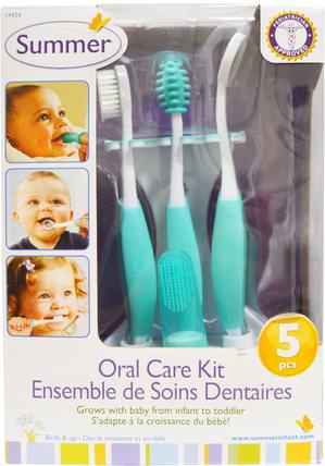 Oral Care Kit, 5 Piece Kit by Summer Infant, 兒童健康，嬰兒口腔護理，兒童和嬰兒牙刷 HK 香港