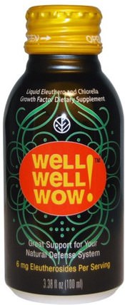 Well Well Wow!, 3.38 fl oz (100 ml) by Sun Chlorella, 補品，超級食品，小球藻，健康，eleuthero HK 香港