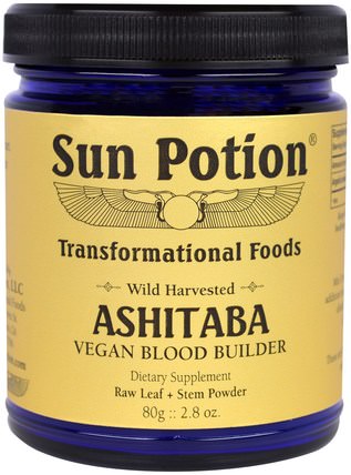 Ashitaba Powder, Organic 2.8 oz (80 g) by Sun Potion, 補充劑，抗氧化劑，綠茶，ashitaba HK 香港
