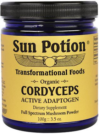 Cordyceps Raw Mushroom Powder, Organic 3.5 oz (100 g) by Sun Potion, 補充劑，adaptogen，藥用蘑菇 HK 香港
