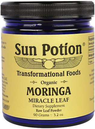 Moringa Leaf Powder, Organic 3.2 oz (90 g) by Sun Potion, 草藥，辣木 HK 香港