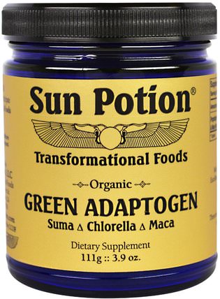 Organic Green Adaptogen, Chlorella Maca Suma Blend, 3.9 oz (111 g) by Sun Potion, 補充劑，adaptogen HK 香港