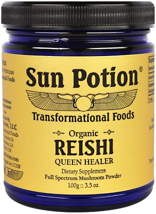 Reishi Raw Mushroom Powder, Organic 3.5 oz (100 g) by Sun Potion, 補充劑，adaptogen，藥用蘑菇，靈芝蘑菇 HK 香港