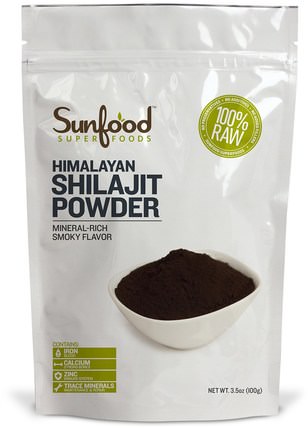 Himalayan Shilajit Powder, 3.5 oz (100 g) by Sunfood, 補品，超級食品 HK 香港