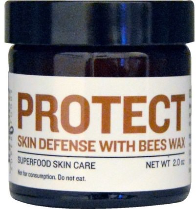 Protect Skin Defense with Bees Wax, Superfood Skin Care, 2.0 oz by Sunfood, 保健，護膚 HK 香港