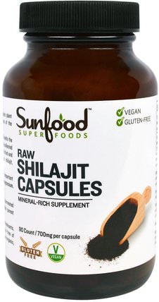 Raw Shilajit Capsules, 700 mg, 90 Capsules by Sunfood, 健康，精力 HK 香港