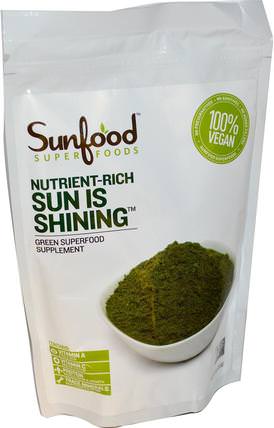 Sun Is Shining Supergreens, 8 oz (227 g) by Sunfood, 補品，超級食品 HK 香港
