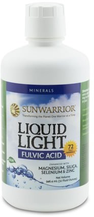 Liquid Light, Fulvic Acid, 32 fl oz (946.4 ml) by Sunwarrior, 補品，礦物質，太陽戰士免疫，液體礦物質 HK 香港